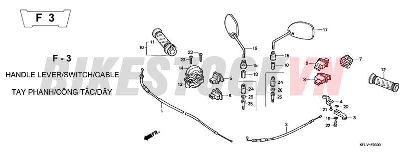 F-3_TAY PHANH/ CÔNG TẮC/DÂY